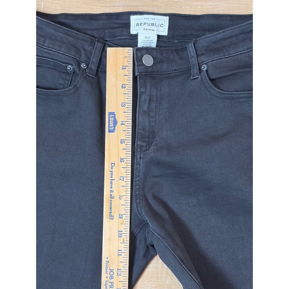 For The Republic Denim Black Lace Up Ankle Skinny Jeans Size 6/27 (29) Edgy - Picture 5 of 7